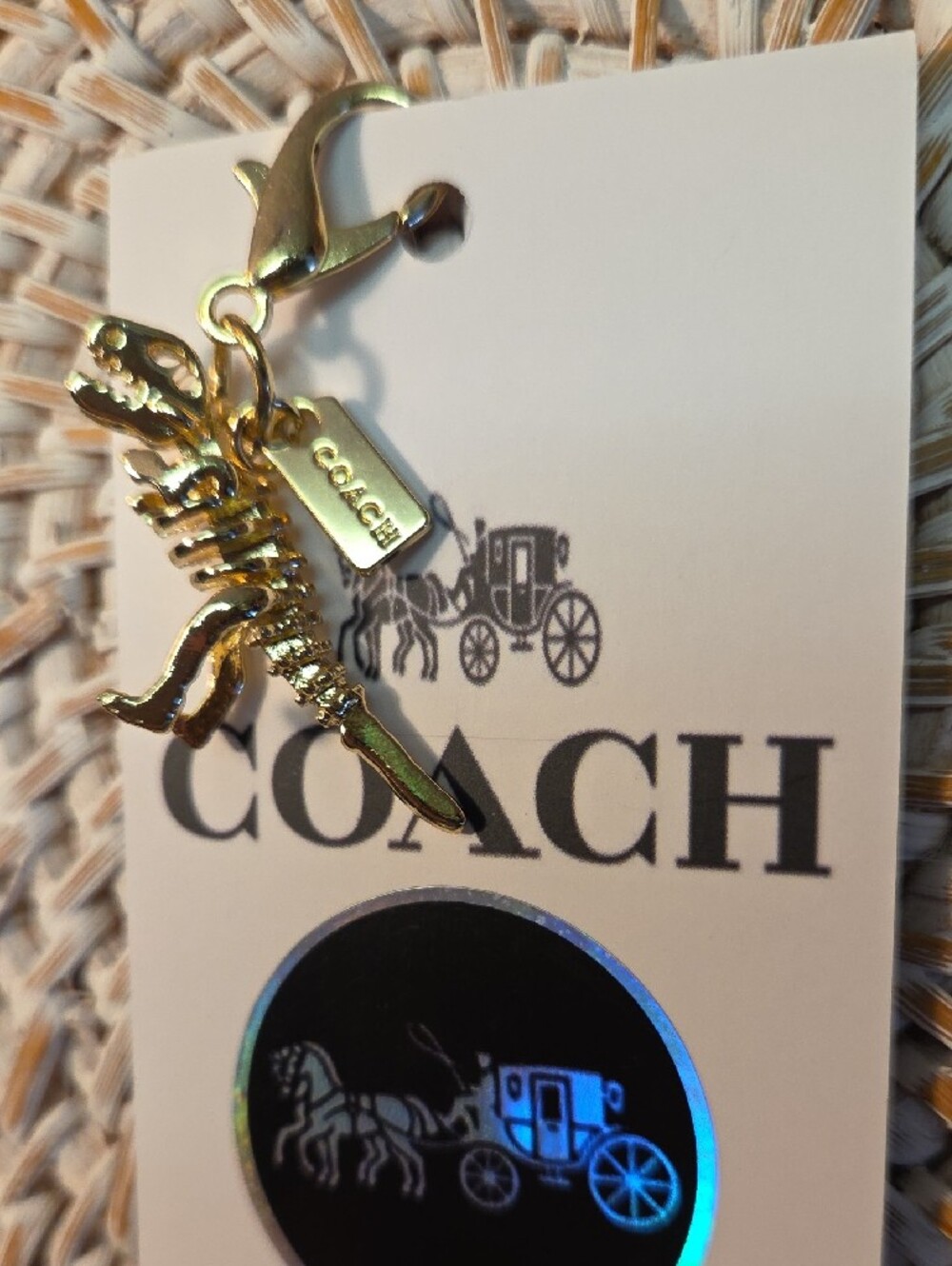 COACH Gold-tone Rexy Dinosaur Charm Key Hook - Picture 2 of 2